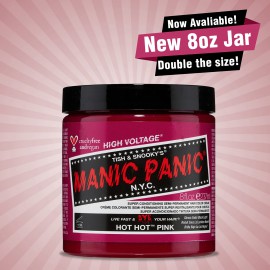 Большая банка - розовая краска для волос HOT HOT PINK CLASSIC HAIR DYE 237 мл - Manic Panic